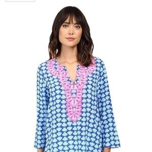 NWT Lilly Pulitzer Silk Tunic Preppy Shirt Top S